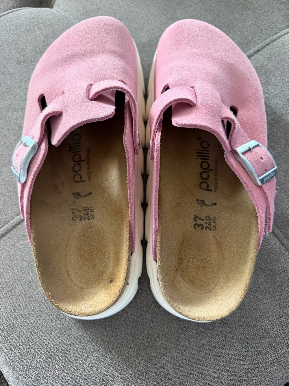 Papillio by Birkenstock pink Suede Slip-On Clogs with Buckle - Picture 4 of 4